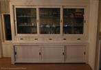 Mooie vitrinekast, wit, maten op de foto, Huis en Inrichting, Gebruikt, 200 cm of meer, Ophalen of Verzenden, 200 cm of meer