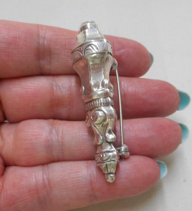 Zilveren broche breidop nr.097, Sieraden, Tassen en Uiterlijk, Broches, Zo goed als nieuw, Zilver, Zilver, 4 tot 7 cm, Verzenden