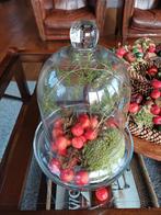 Glazen stolp met voet Franse brocante glas kerst cloche, Antiek en Kunst, Curiosa en Brocante, Ophalen of Verzenden