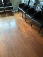 Set van bruine lederen stoelen, Huis en Inrichting, Stoelen, Ophalen, Gebruikt, Zwart, Leer