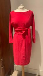 LaDress Carla xxs zgan jurk travelstof pink met sash, Verzenden, Zo goed als nieuw, Knielengte, Roze