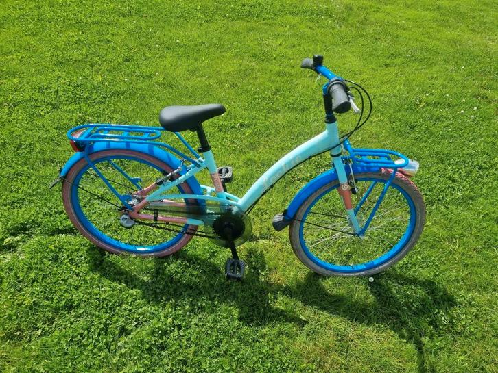 Blauwe Loeki Prinsesfiets 22 inch 3V 35cm, Fietsen en Brommers, Fietsen | Meisjes, Gebruikt, 22 inch, Versnellingen, Ophalen