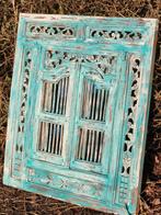 Shabby/Bali/Houtsnijwerk/Luik/Ibiza/India/Spiegel, Antiek en Kunst, Ophalen of Verzenden
