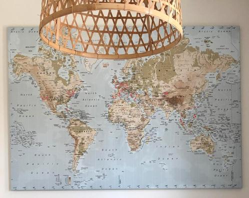Ikea wereldkaart canvas, Huis en Inrichting, Woonaccessoires | Wanddecoraties, Zo goed als nieuw, Ophalen