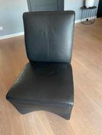 Leren eetstoelen zwart verrijdbaar, Huis en Inrichting, Ophalen, Zo goed als nieuw, Zwart