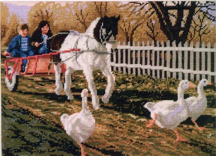 borduurpakket The Pony Cart needlepoint marti, Hobby en Vrije tijd, Borduren en Borduurmachines, Nieuw, Borduurpakket, Handborduren