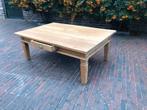 Massief houten salon tafel blank met Laden, Huis en Inrichting, Tafels | Salontafels, Ophalen, 100 tot 150 cm, 50 tot 100 cm, Minder dan 50 cm