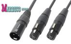 XLR splitter, XLR kabel, 1x Male, 2x Female, Y-splitter