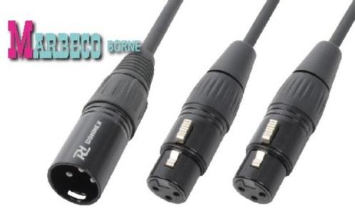 XLR splitter, XLR kabel, 1x Male, 2x Female, Y-splitter, Audio, Tv en Foto, Audiokabels en Televisiekabels, Nieuw, Overige kabels