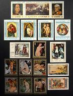 Ajman - Schilderijen schilderkunst - 18 mooie zegels , Ophalen of Verzenden, Gestempeld, Overige thema's