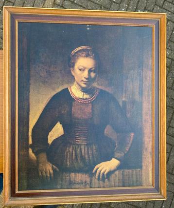Rembrandt - Jonge vrouw bij een halve open deur beschikbaar voor biedingen