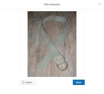 Bandolera licht grijze echt leren riem 100 cm, real leather  beschikbaar voor biedingen