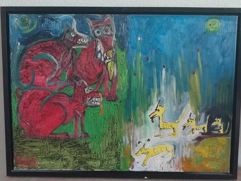 Olieverfschilderij., Antiek en Kunst, Kunst | Schilderijen | Abstract, Ophalen of Verzenden