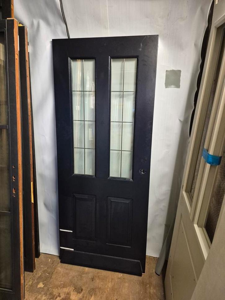 83x201,5cm voordeur R naar binnen incl glas in lood JH8, Doe-het-zelf en Verbouw, Deuren en Horren, Nieuw, Buitendeur, 200 tot 215 cm