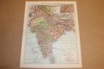 Antieke kaart - India en omringende landen - Ca 1900, Boeken, Atlassen en Landkaarten, Gelezen, Ophalen of Verzenden, Landkaart