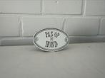 Vintage retro emaille bordje pas op voor de hond, Ophalen of Verzenden