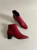 J572 Mooy maat 40 leren lage laarsjes laarzen schoenen leer, Ophalen of Verzenden, Zo goed als nieuw, Mooy, Rood