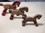 Drie mooie antieke houten Paardjes, Antiek en Kunst, Antiek | Speelgoed, Ophalen of Verzenden