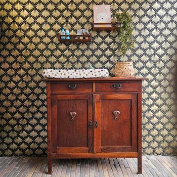 Mooie vintage eiken houten commode/dressior  beschikbaar voor biedingen