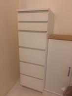 Witte ladekast met spiegelglas - 6 lades, Ophalen, Minder dan 50 cm, 5 laden of meer, 100 tot 150 cm