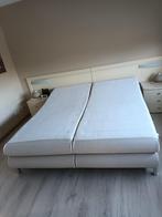 Auping bed, hoofdboord en nachtkasten, Beige, 180 cm, Gebruikt, Stof