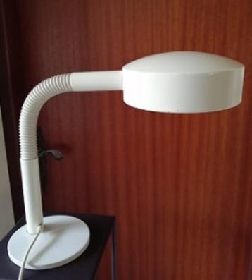 Originele vintage witte tafellamp van Hala uit de jaren 70 beschikbaar voor biedingen