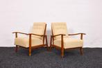 Mid century Paar fauteuils door Károly Nagy, jaren 1940, Verzenden, Minder dan 75 cm, Hout, Zo goed als nieuw
