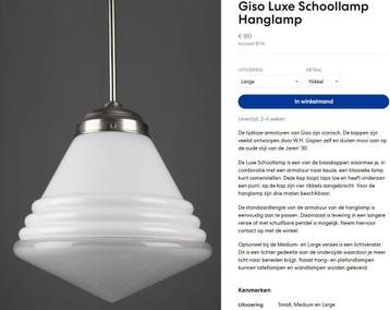 Gispen hanglampen met Opaalglazen kap. beschikbaar voor biedingen