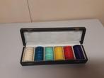 Vintage doos poker fiches, Gebruikt, Vijf spelers of meer, Verzenden, .