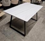 Eettafel Lenton Marmer, 140 x 90cm, kleur Wit van Nohr, Ophalen, ., 150 tot 200 cm, Nieuw