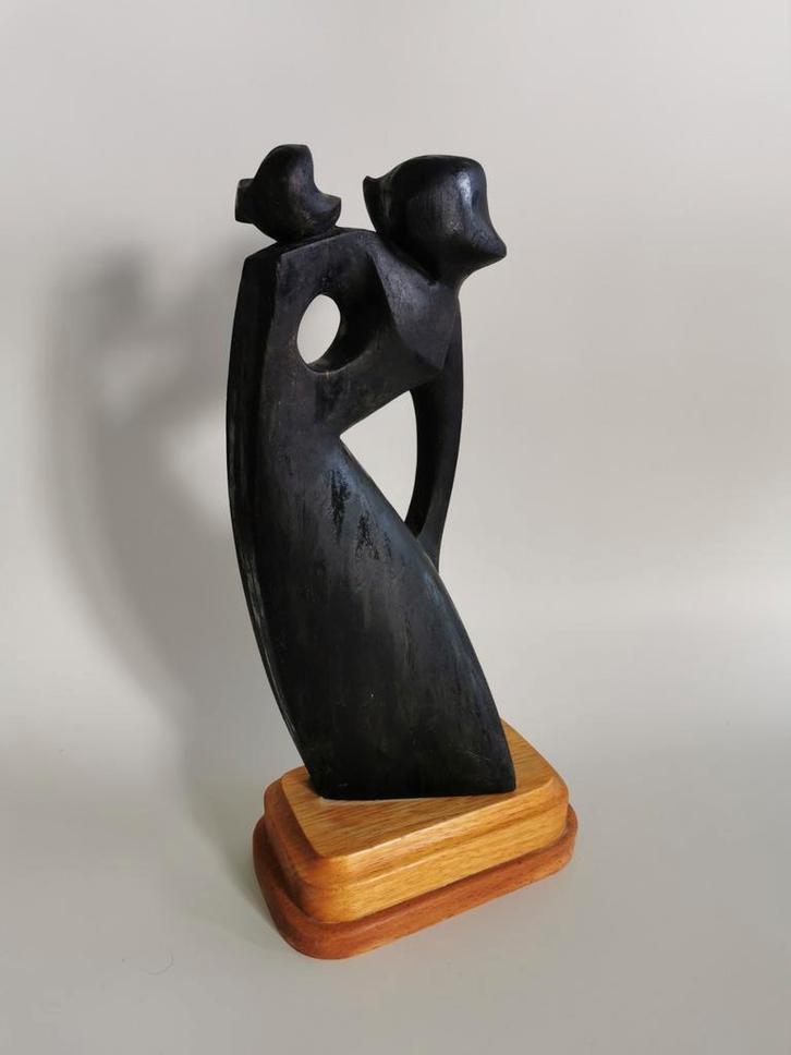 Amsterdamse school hout sculptuur vrouw met duif John Rädeck, Antiek en Kunst, Kunst | Beelden en Houtsnijwerken, Verzenden