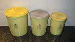 3 vintage Tupperware voorraadbussen, Ophalen of Verzenden, Gebruikt, Geel