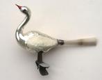 Oud Kerstbal Vogel Zwaan witte vleugels knijper dubbele poot, Diversen, Kerst, Ophalen of Verzenden