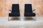 Als NIEUW 2 zwarte stoffen Harvink design fauteuils, Harvink, Harvink, Design, 75 tot 100 cm