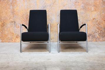 Als NIEUW 2 zwarte stoffen Harvink design fauteuils beschikbaar voor biedingen