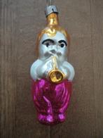 Mooie oude glazen kerstbal kindje met fluit, Ophalen of Verzenden, Gebruikt