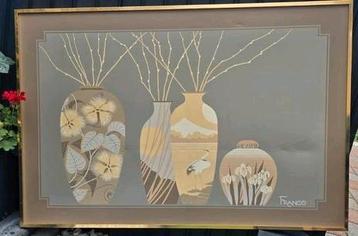 Schilderij met vazen en bloemen beschikbaar voor biedingen