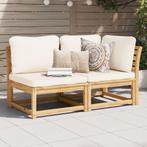 2-delige Loungeset met kussens massief, Tuin en Terras, Tuinmeubel-accessoires, Ophalen of Verzenden, Nieuw