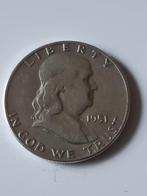 Halve Franklin dollar 1951s usa kk  f.8.11.n13, Postzegels en Munten, Munten | Amerika, Ophalen of Verzenden