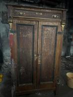 Oude Houten Kast met Deuren, Ophalen, Gebruikt, 100 tot 150 cm, Met lade(s)