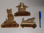 Naamplaten messing met figuur, Ophalen of Verzenden, Gebruikt