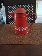 Emaille kan rood met witte stippen zo goed als nieuw, Antiek en Kunst, Ophalen of Verzenden