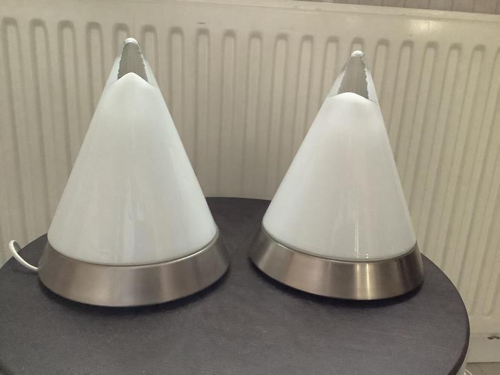 2 x Peil en Putzler glazen design tafellampen., Huis en Inrichting, Lampen | Tafellampen, Zo goed als nieuw, Minder dan 50 cm