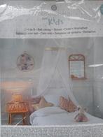 Baldakijn hemelbed/prinsessenbed, wit met gouden bies., Eenpersoons, Wit, Overige typen, Nieuw