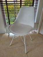 Witte design stoel, metalen frame, Huis en Inrichting, Stoelen, Kunststof, Gebruikt, Wit, Eén