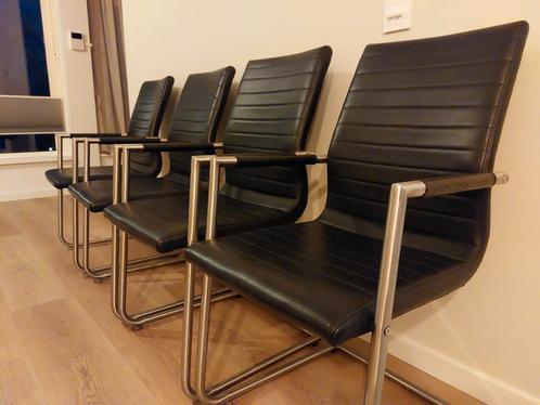 Buisframe stoelen 4x, Huis en Inrichting, Stoelen, Gebruikt, Vier, Zwart, Ophalen