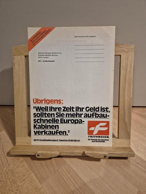 Fritzmeier Bestelformulier Folder Brochure Brief, Boeken, Catalogussen en Folders, Zo goed als nieuw, Folder, Ophalen of Verzenden