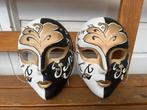 2x Venetiaans glitter masker karnevalswierts - kunststof, Ophalen of Verzenden