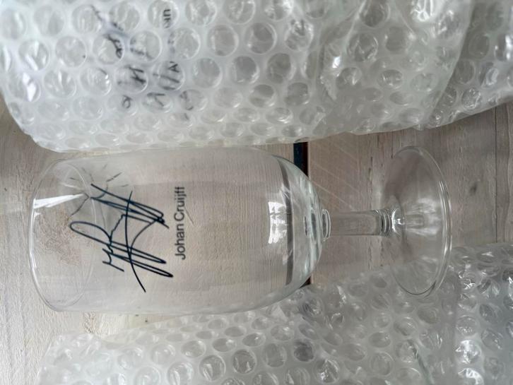 Ajax Glazen met Handtekeningen Johan Cruijff en Meer Legende, Antiek en Kunst, Antiek | Glas en Kristal, Ophalen of Verzenden