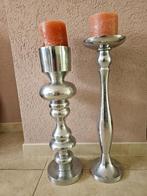 2 Prachtige grote metalen kandelaars ( 54 en 55 cm Hoog ), 50 tot 75 cm, Ophalen of Verzenden, Zo goed als nieuw, Metaal